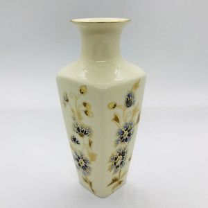 Zsolnay Porcelain Bud Vase Hungarian Blue Flowers